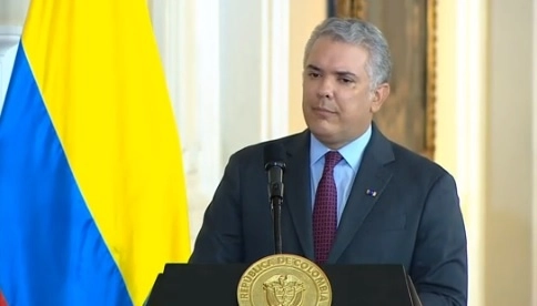 El presidente Iván Duque durante la presentación del Programa ‘ReactivAcción’ Económica para Colombia. Foto Tomada de la transmisión del Twitter @infopresidencia