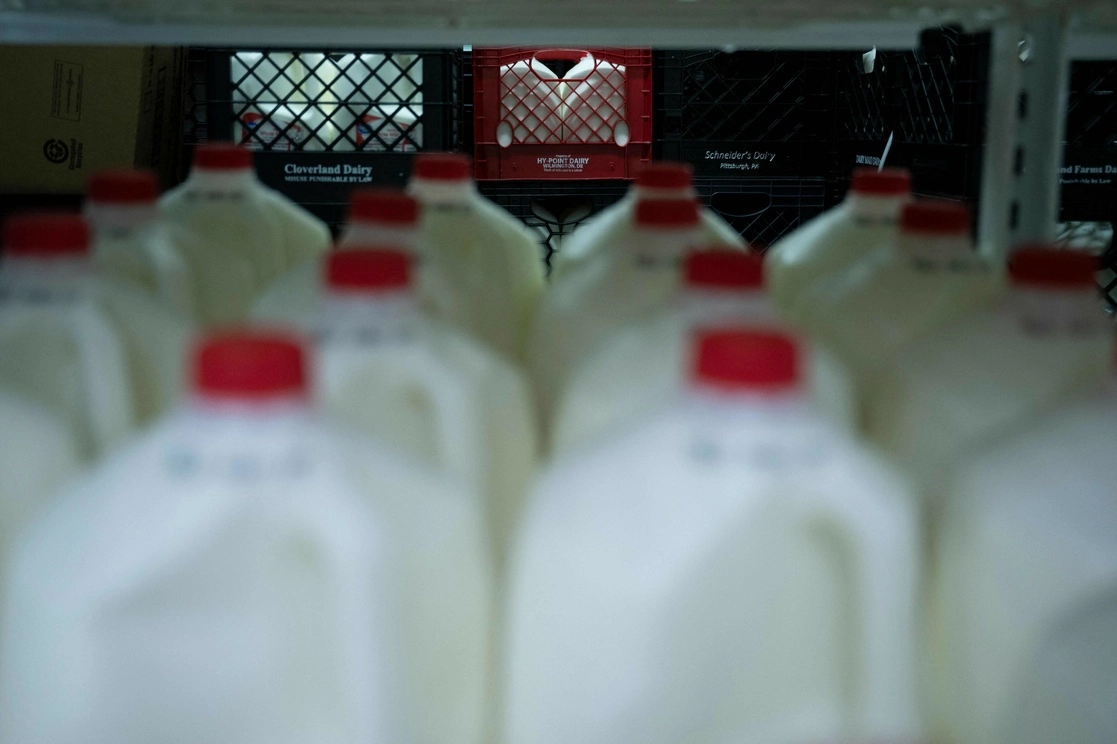 Productos lácteos en venta en un supermercado de Estados Unidos. Foto Afp