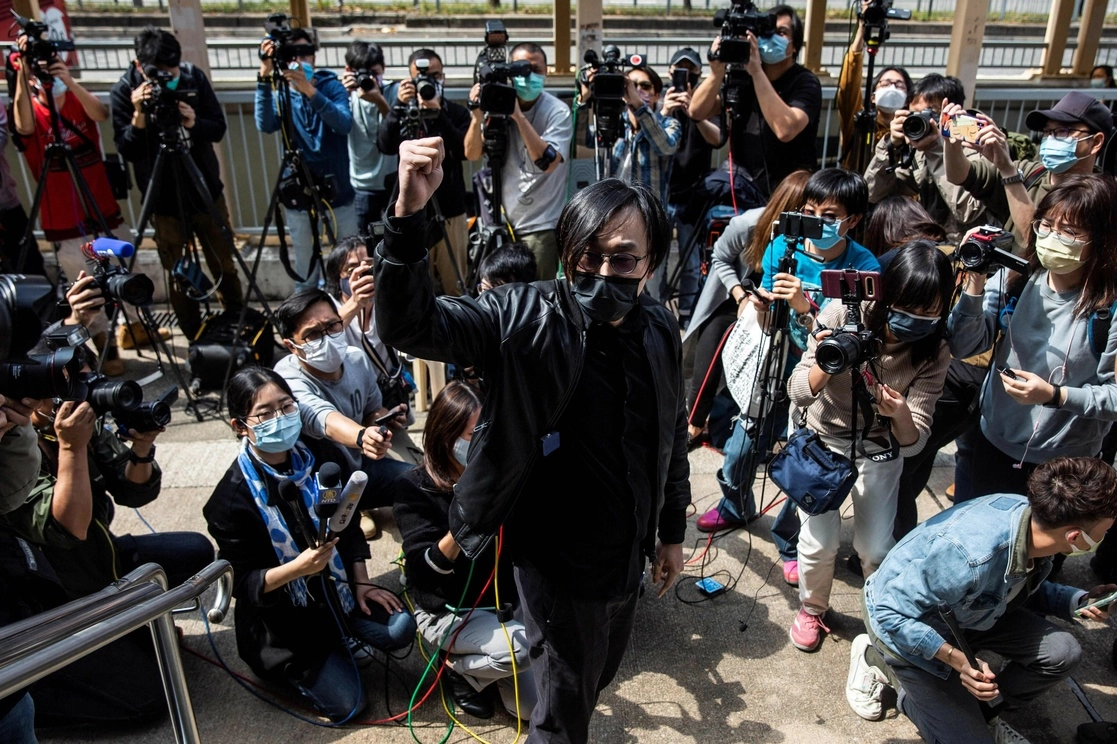 Conferencia de prensa de uno de los detenidos. Foto Afp