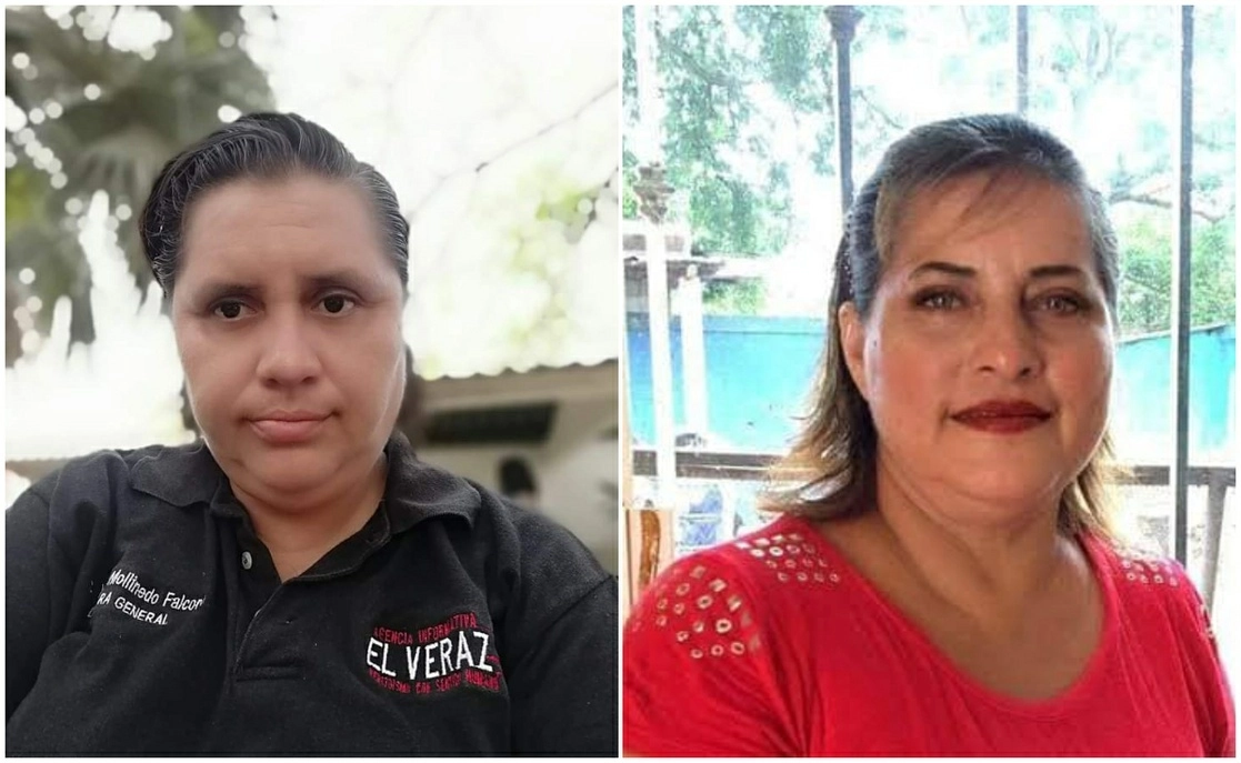 Yesenia Mollinedo Falconi y Sheila Johana García Olivera, directora y camarógrafa del medio digital El Veraz, ultimadas antier en la colonia Cerro Alto del municipio de Cosoleacaque, Veracruz. Foto 'La Jornada Veracruz'
