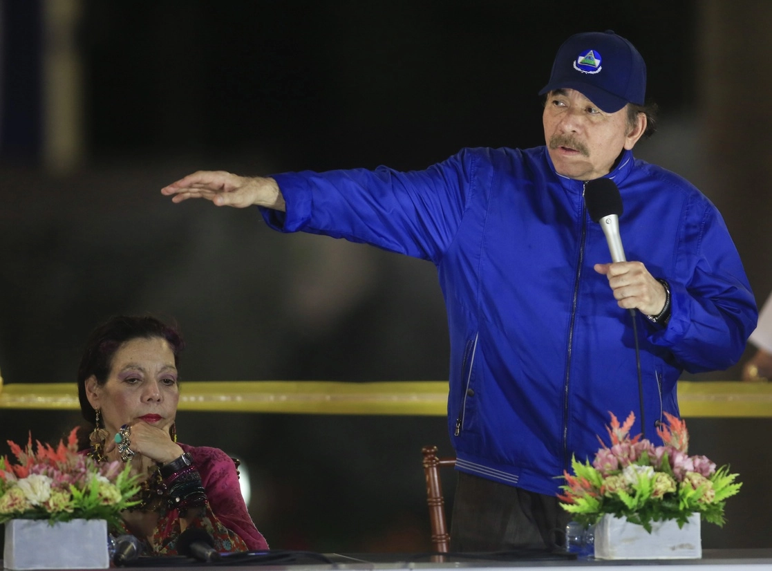 El presidente de Nicaragua, Daniel Ortega y la vicepresidenta y primera dama,  Rosario Murillo. Foto Ap / Archivo