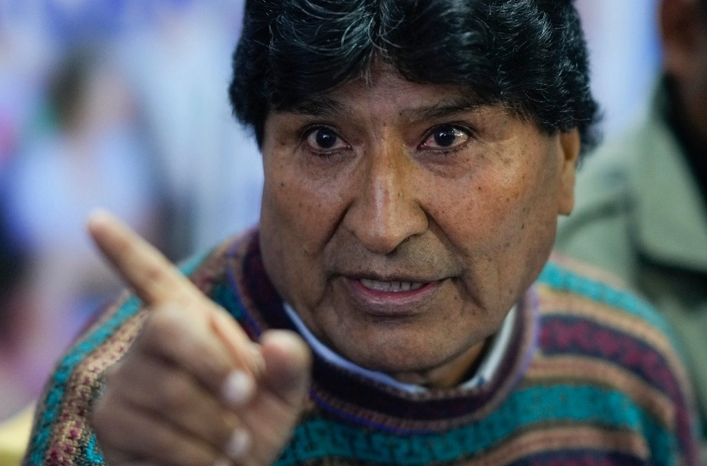El expresidente boliviano Evo Morales durante una conferencia de prensa en La Paz el pasado 11 de abril. Foto Ap.