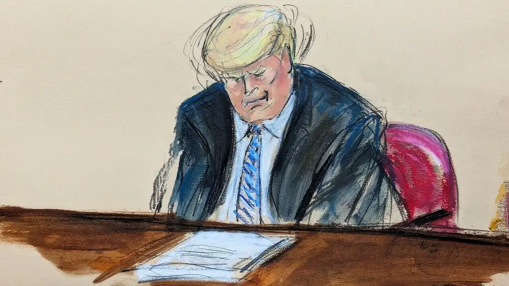 Donald Trump, ex presidente de EU, en la corte de Manhattan, ayer. Foto Ap 



