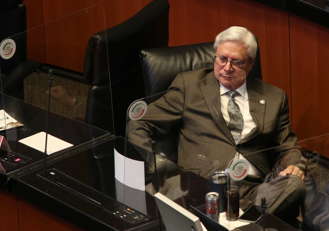 Jaime Bonilla durante una sesión en el Senado, en marzo de 2022. Foto María Luisa Severiano
