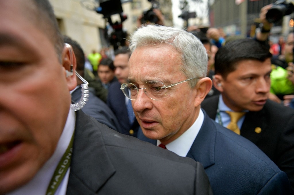 Former Colombian President Álvaro Uribe, on trial for bribing witnesses