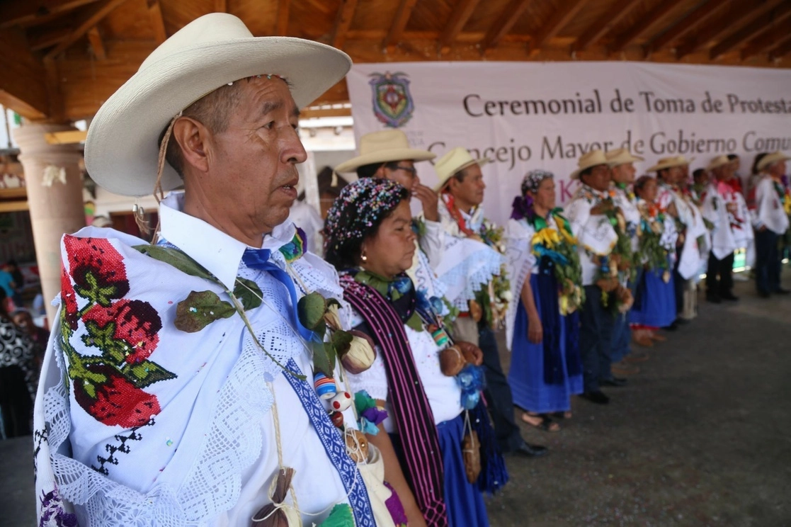 El tercer Concejo Mayor del pueblo de Cherán, Michoacán, regido bajo el sistema de usos y costumbres. Foto Cuartoscuro / Archivo