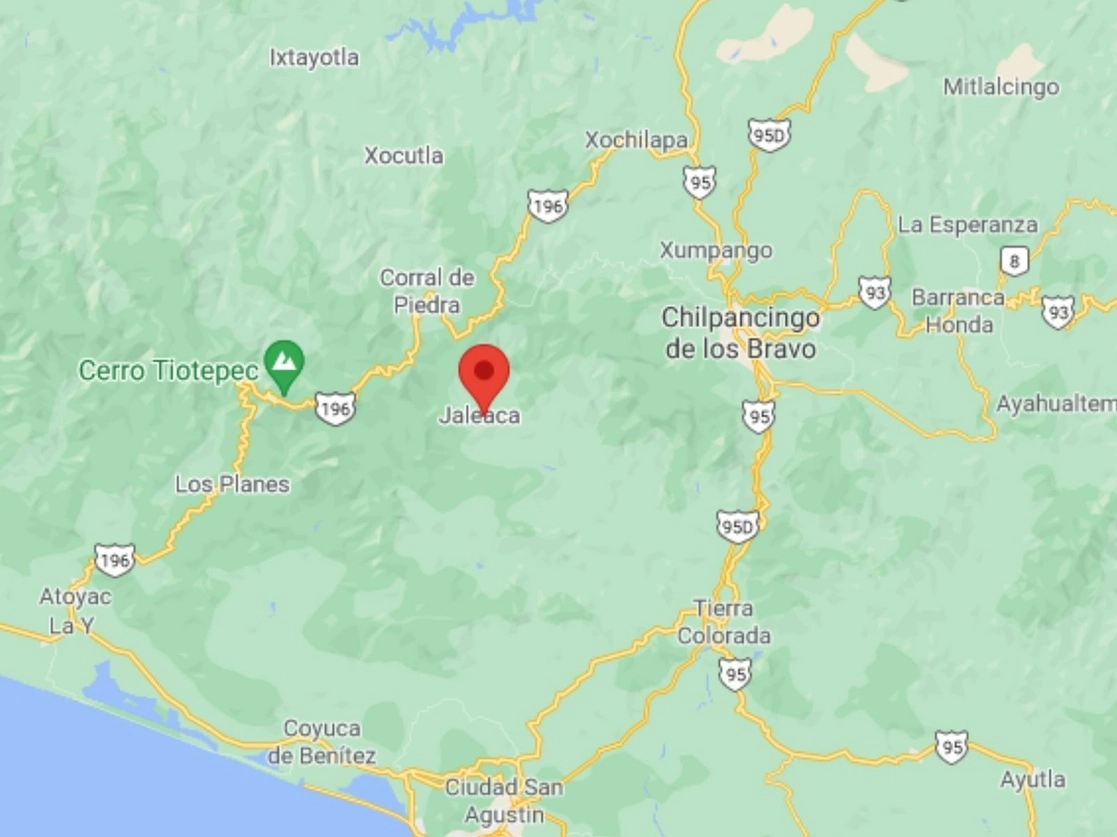 El ecologista asesinado se desempeñaba como comisario municipal de Jaleaca de Catalán en Chilpancingo, Guerrero. Foto tomada de Google Maps