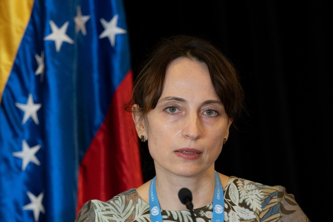 La relatora especial de la ONU, Alena Douhan, instó a estados Unidos a levantar las sanciones económicas contra Venezuela, tras el informe preliminar que presentó ayer luego de su visita al país caribeño. Foto Afp