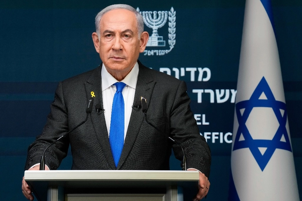 El primer ministro israelí, Benjamin Netanyahu, habla durante una conferencia de prensa en Jerusalén, el 2 de septiembre de 2024. Foto Ap
