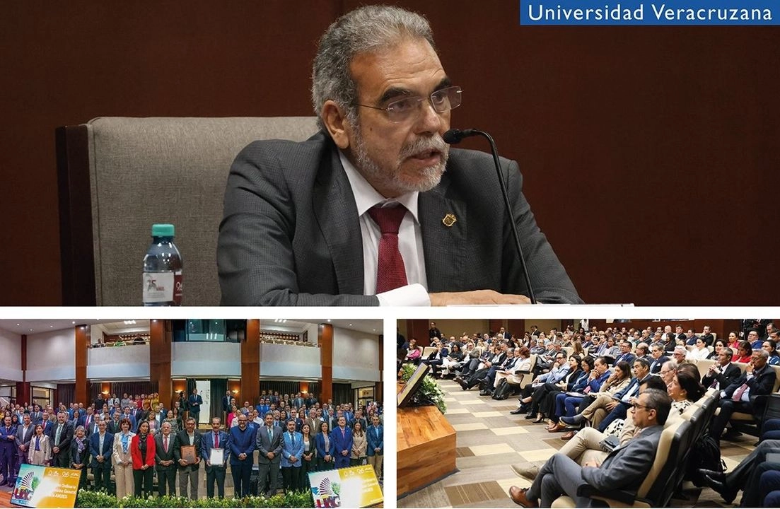 El rector de la UV, Martín Gerardo Aguilar Sánchez a quien le critican perpetuarse en el cargo de manera ilegal. Foto
