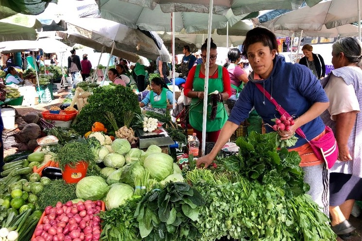 Comerciantes y locatarios del mercado de Xochimilco. Foto Luis Castillo / archivo 
