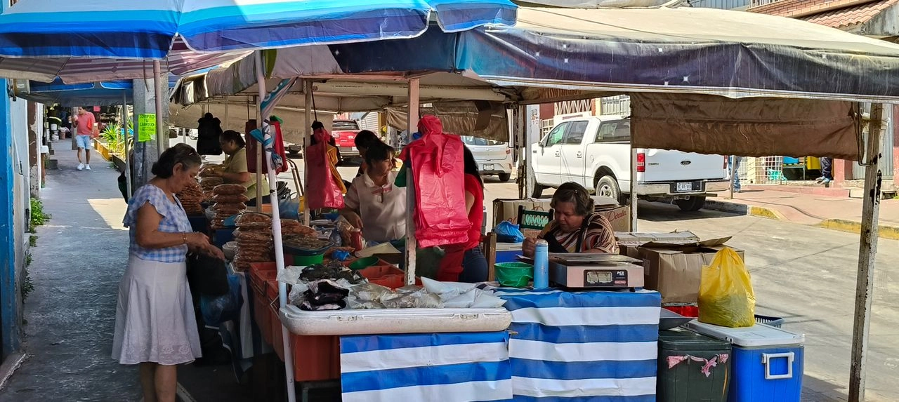 Señala que el precio no está alto, " tenemos este grandote a 170 (kilo) y este que es el más chico a 125, este es para ceviche o bueno, para empanadas, para eso lo llevan generalmente". Foto 