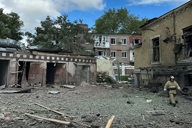 Explosión ocurrida junto a un café de la ciudad rusa de Taganrog, cerca de Ucrania, el 28 de julio de 2023. Foto Afp