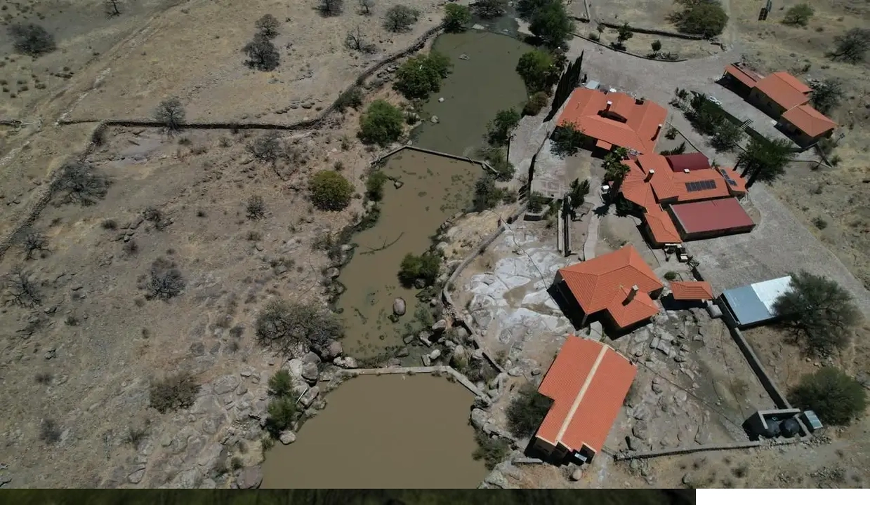 Vista aérea de las presas en el rancho El Saucito, en Chihuahua. Foto 
