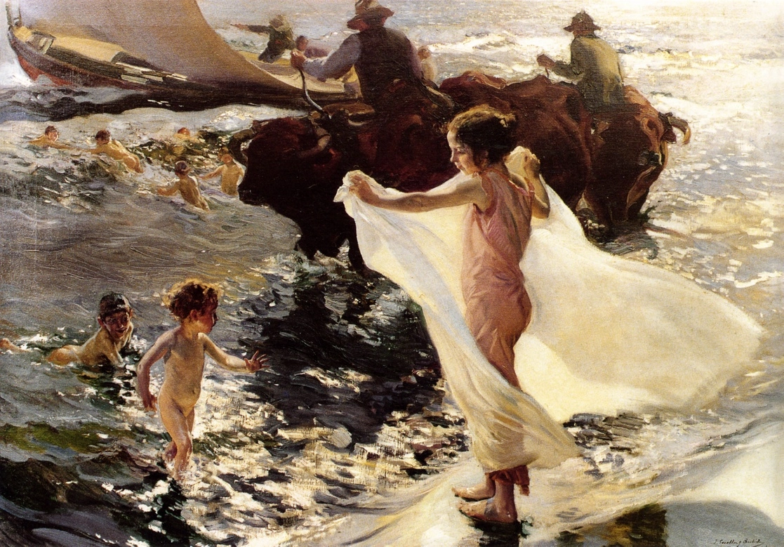 'La hora del baño' (1904), una de las obras más famosas de Joaquín Sorolla, perteneciente a la colección Esther Koplowitz. Foto cortesía del Museo Sorolla