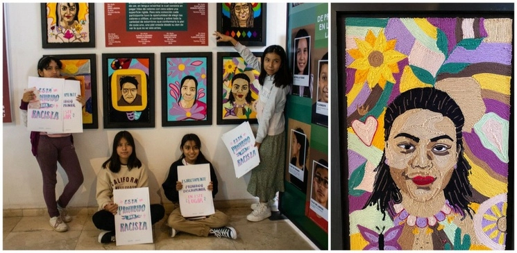Imágenes de la obra y algunas de sus autoras. La iniciativa es parte del segundo Festival Prieto. Foto Complejo Cultural Los Pinos y Alondra Flores 