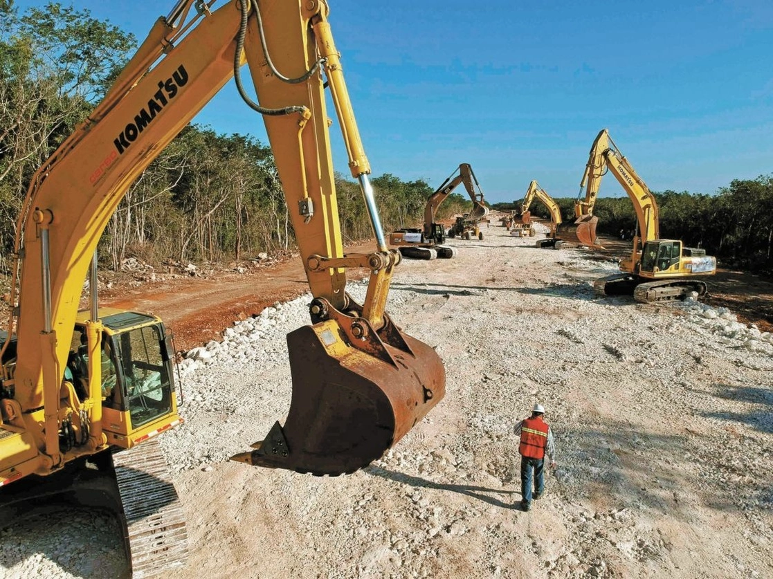 Obras del Tren Maya en imagen de archivo. Foto Presidencia