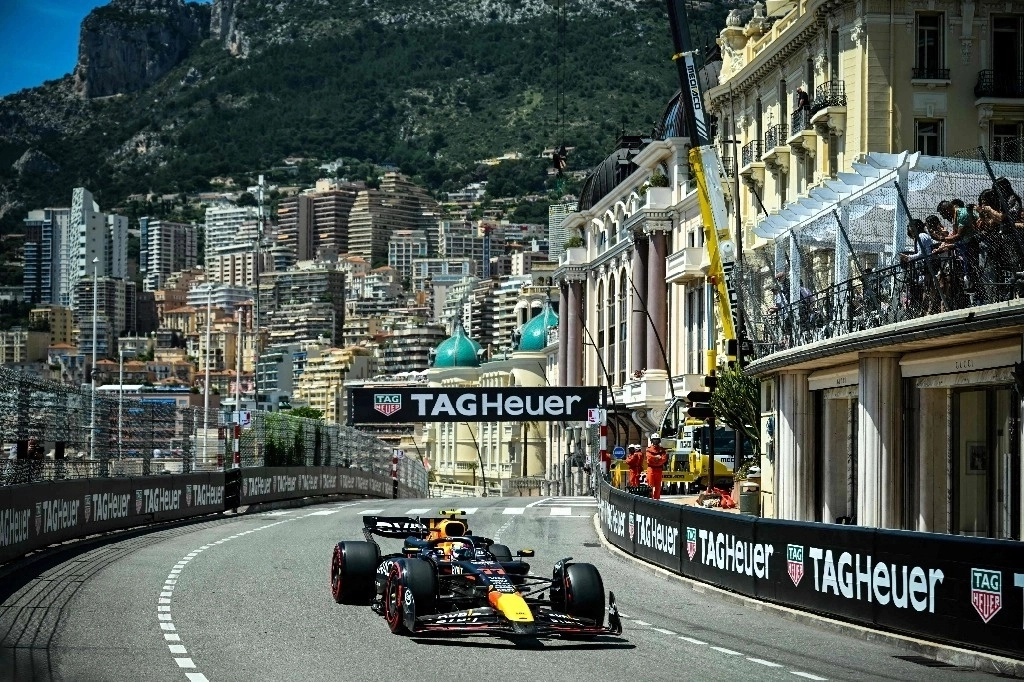 El mexicano ‘Checo’ Pérez durante el GP de Mónaco, el 25 de mayo de 2024. Foto Afp