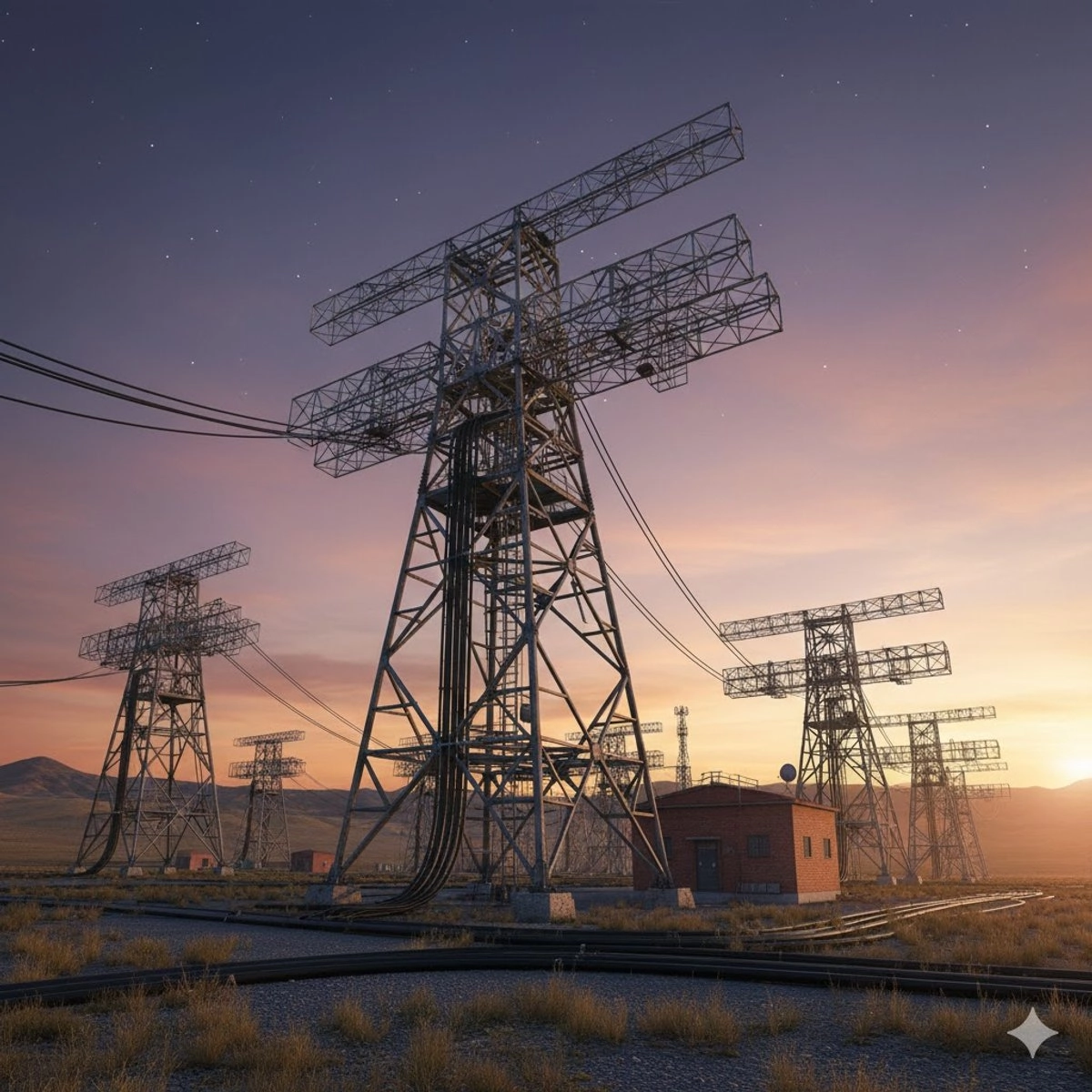 Imagen de antenas de frecuencia de radio, creada por Inteligencia Artificial. Foto