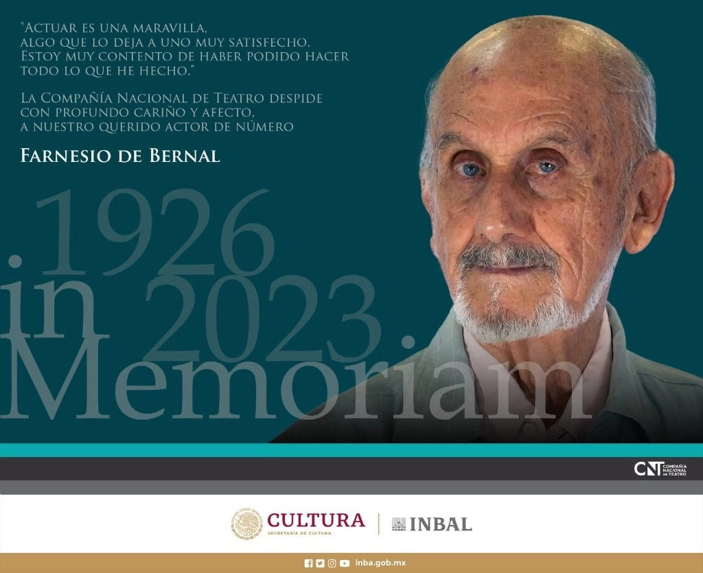 El actor mexicano Farnesio de Bernal. Foto tomada de Twitter @CNTeatromx