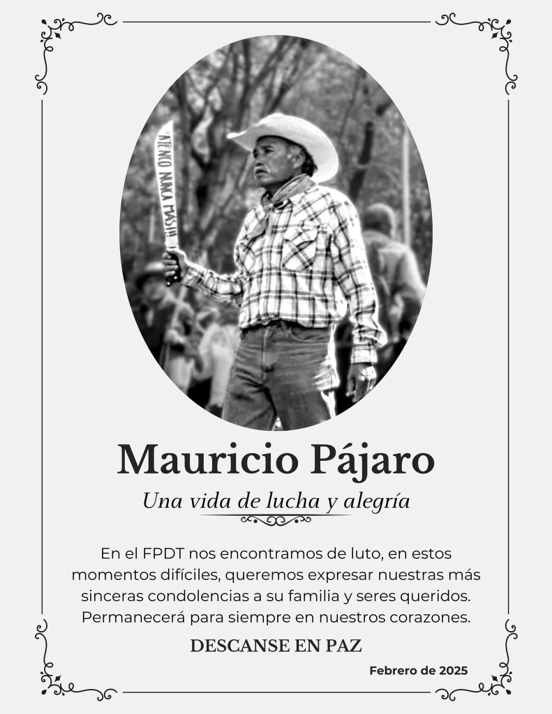 Falleció Mauricio Pájaro Huerta dirigente del Frente de Pueblos en Defensa de la Tierra de San Salvador Atenco, Edomex. Foto La Jornada