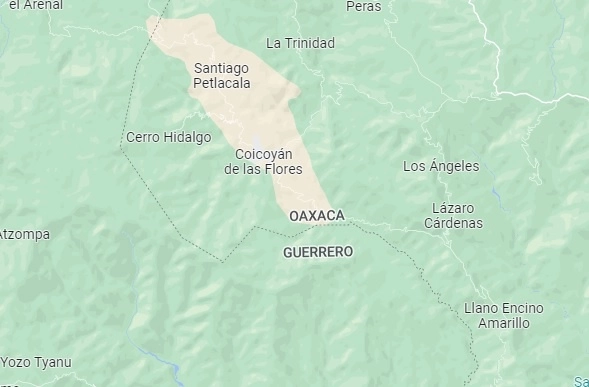 En la localidad de Coicoyán de las Flores Oaxaca, fallecieron seis menores en un incendio. Foto Google Maps