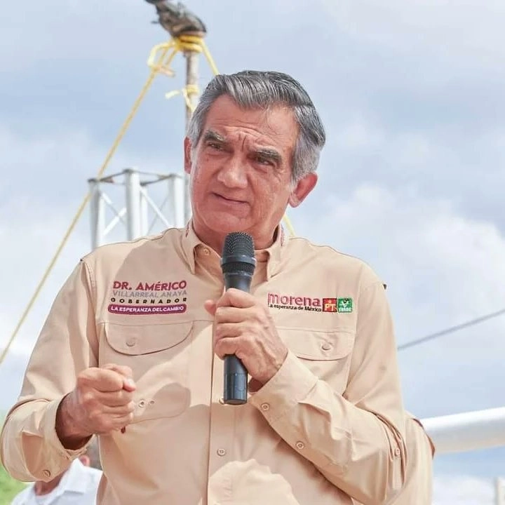 Américo Villarreal Anaya, candidato a gobernador de Tamaulipas por la alianza de Morena, PT y PVEM, en imagen de archivo. Foto tomada de la cuenta de Twitter @Dr_AVillarreal