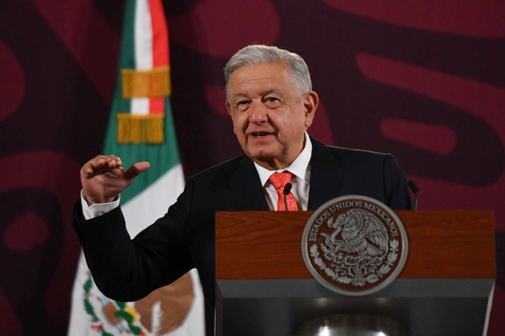 El presidente López Obrador, durante su conferencia matutina desde Palacio Nacional, en la Ciudad de México, el 26 de marzo de 2024. Foto Cuartoscuro 