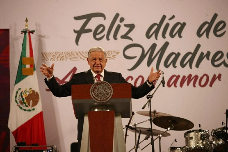 El presidente de México, Andrés Manuel López Obrador, durante su conferencia matutina en Palacio Nacional, en la Ciudad de México, el 10 de mayo de 2023. Foto Yazmín Ortega Cortés