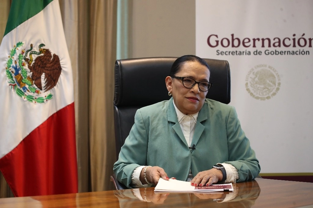 Rosa Icela Rodríguez, secretaria de Gobernación, durante una entrevista con ‘La Jornada’, el 24 de enero de 2025. Foto Yazmín Ortega Cortés