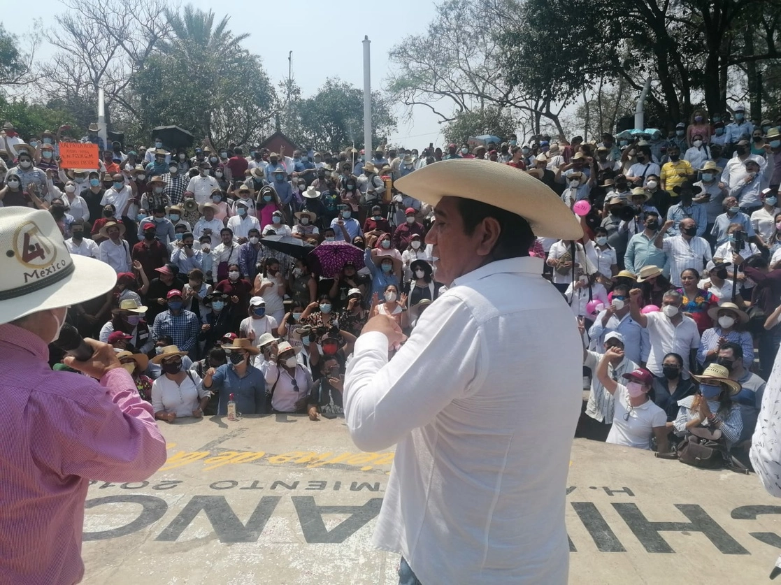 Félix  Salgado Macedonio durante la asamblea estatal en Chilpancingo, Guerrero. Foto Sergio Ocampo 