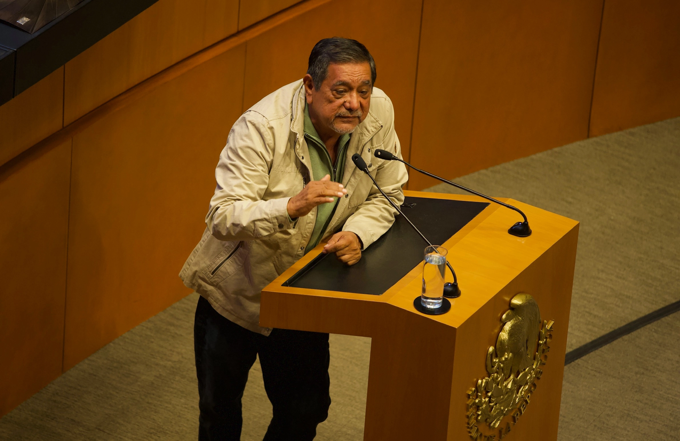 El Senador Félix Salgado Macedonio durante su participación durante la sesión en el Senado de la Republica, el 25 de febrero de 2025. Foto 

