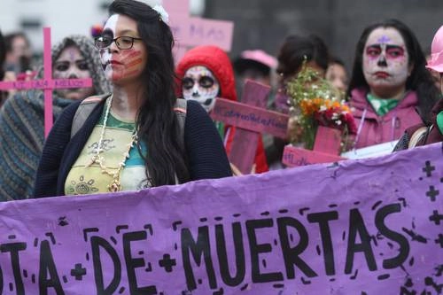 Durante una marcha del colectivo Las del Aquelarre. Foto María Luisa Severiano / archivo 

