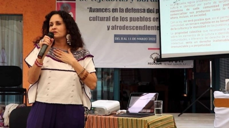 Susana Harp en un evento en Oaxaca. Foto tomada de su cuenta de twitter