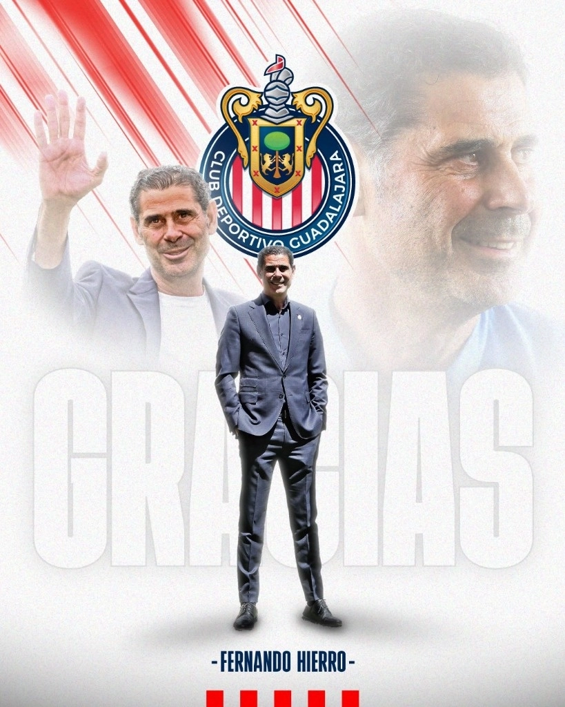 Chivas anunció de manera oficial la salida de Fernando Hierro como director deportivo del equipo debido a que el español tiene nuevos proyectos personales en puerta. Imagen tomada de @Chivas