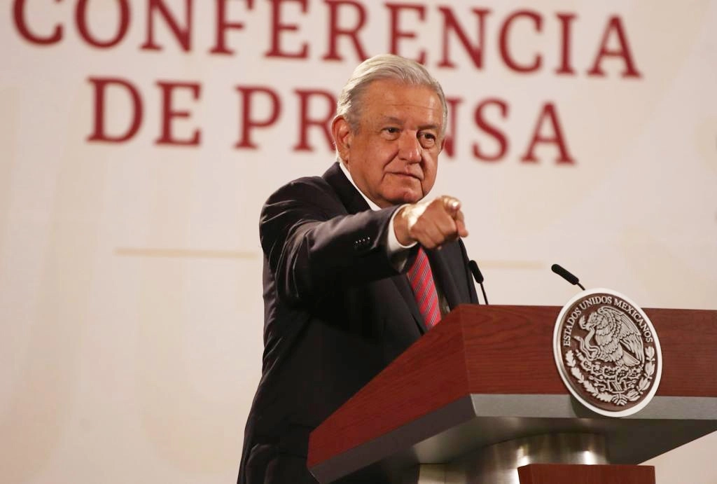 El presidente Andrés Manuel López Obrador durante su conferencia matutina desde Palacio Nacional, Ciudad de México, el 21 de abril de 2022. Foto José Antonio López



