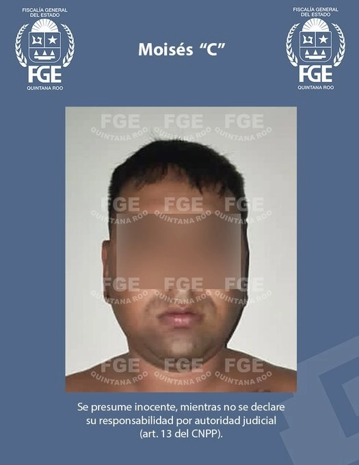 Ficha de Moisés "C", alias "El Yanqui". Foto @FGEQuintanaRoo