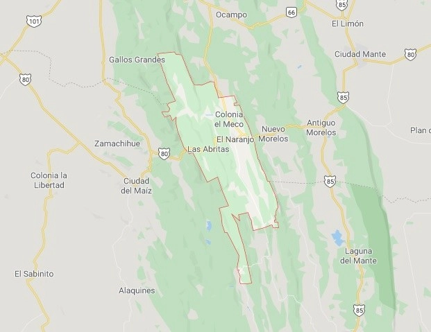 Eliseo Rodríguez de León es el alcalde de El Naranjo, municipio de SLP. Foto Google Maps 
