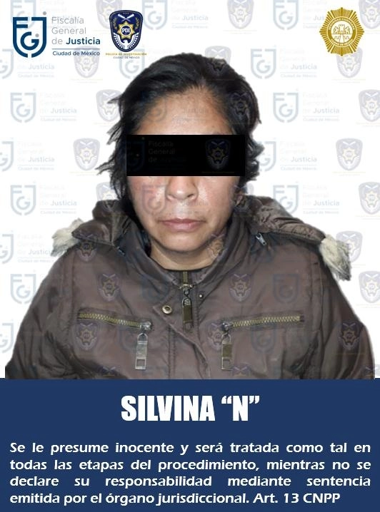 Los agentes trasladaron a Silvina "N" al Centro Femenil de Reinserción Social Santa Martha Acatitla. Foto cortesía FGJ CDMX