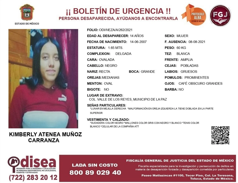 Como señas particulares destaca un lunar en la mejilla derecha y una malformación en la oreja izquierda. Foto boletín