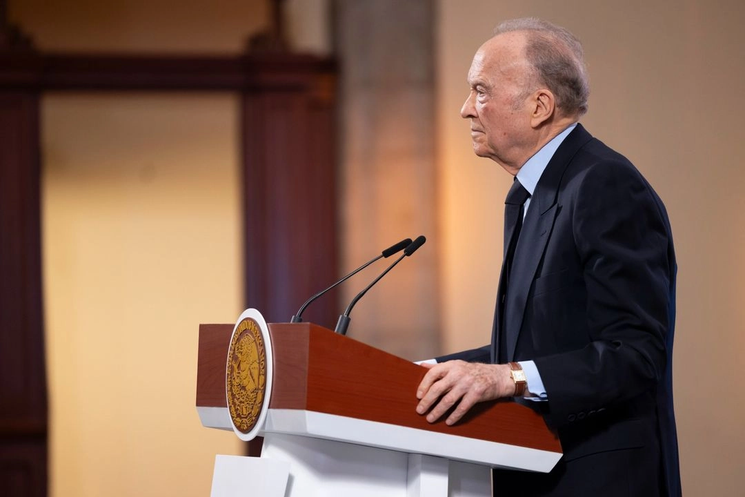 El fiscal general de la República, Alejandro Gertz Manero, durante la conferencia presidencial matutina en Palacio Nacional, en la Ciudad de México, el 8 de julio de 2025. Foto 