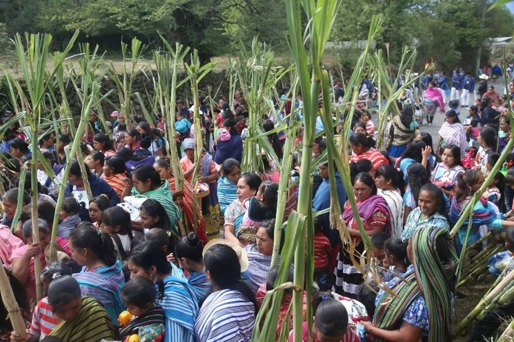 Mujeres y niñas participan en el festival de Nahatzen, en Michoacán, íntimamente vinculado a la ritualidad al agua y a las entidades femeninas en la naturaleza. Foto Cuartoscuro / archivo 