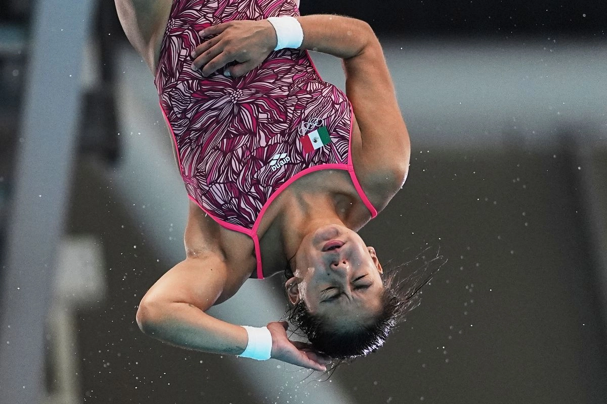Alejandra Estudillo Torres, durante la prueba preliminar de clavados plataforma 10 metros, en el Campeonato Mundial de Deportes Acuáticos, en Singapure. 