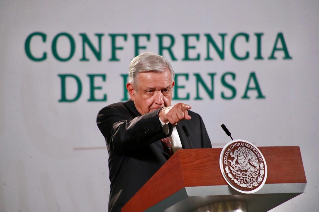 El presidente Andrés Manuel López Obrador, en la conferencia matutina del 13 de julio de 2021. Foto Luis Castillo