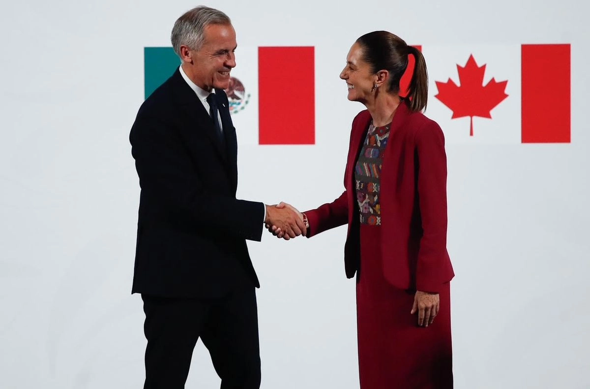 La presidenta Sheinbaum y el primer ministro de Canadá, Mark Carney, acordaron un plan de acción para fortalecer la relación comercial y el combate al crimen organizado. 