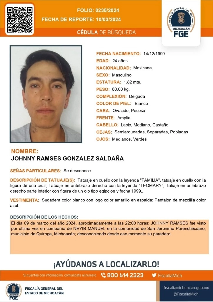 Padres de los jóvenes secuestrados en Jerónimo Purenchécuaro, Michoacán denunciaron que los avances de las investigaciones son nulas. Foto FGE