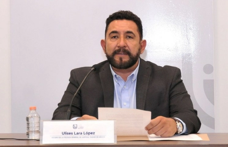 Ulises Lara, vocero de la FGJ, en conferencia este lunes. Foto cortesía FGJ