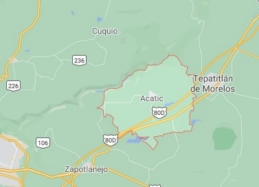 La fiscalía de Jalisco realiza operativos en la regios Altos del Sur, último sitio donde se tuvo contacto con los desaparecidos. Captura de imagen de Google Maps