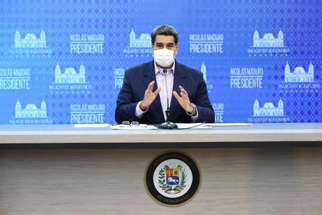 El presidente venezolano, Nicolás Maduro, en el Palacio de Miraflores, en imagen de antier. Foto Afp 