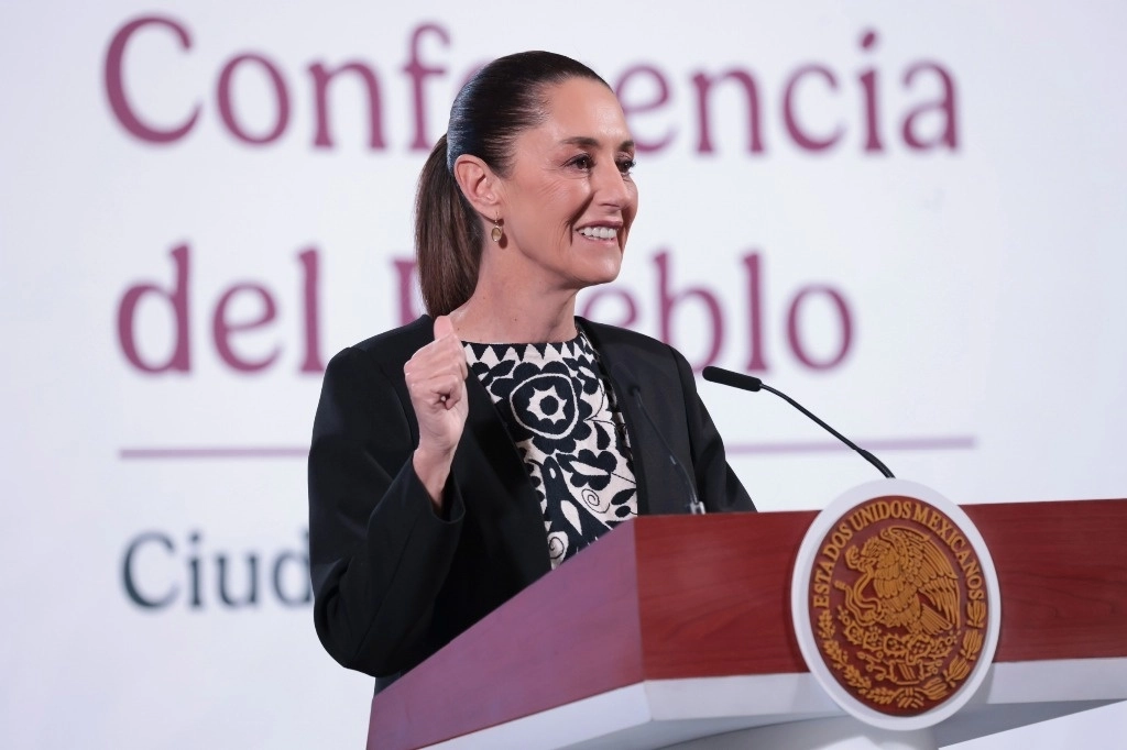 La presidenta Claudia Sheinbaum, durante su conferencia en Palacio Nacional, el 21 de enero de 2025. Foto cortesía Presidencia